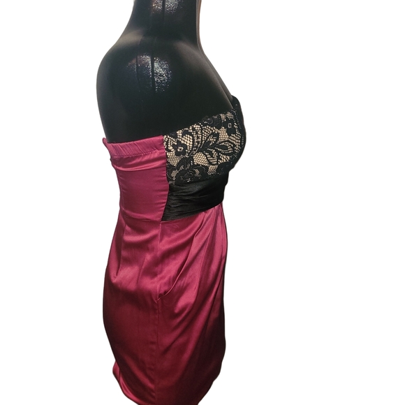 G.L.A.M Pink & Black Strapless Party Dress Sz.S - Picture 4 of 6